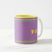 Lila Mit Monogramm Zweifarbige Tasse (VorderseiteRechts)