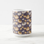 LILA MIT ORANGE & CREAM AUTUMN PUMPKINS KAFFEETASSE (Mittel)