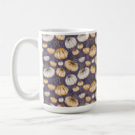 LILA MIT ORANGE & CREAM AUTUMN PUMPKINS KAFFEETASSE