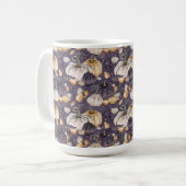 LILA MIT ORANGE CREAM & LILA PUMPKINS KAFFEETASSE (Vorderseite Links)