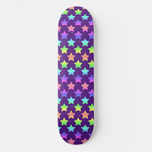 Lila mit Pastel Ombre Stars Skateboard