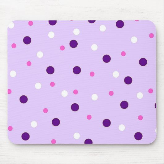 Lila mit rosa Polka-Punkten Mousepad (Vorne)