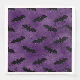 LILA MIT SCHWARZEN HALLOWEEN BATTEN DER SPOOKE SERVIETTE