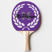 Lila mit Siegeschrei und Monogramm/Name Tischtennis Schläger (Rückseite)