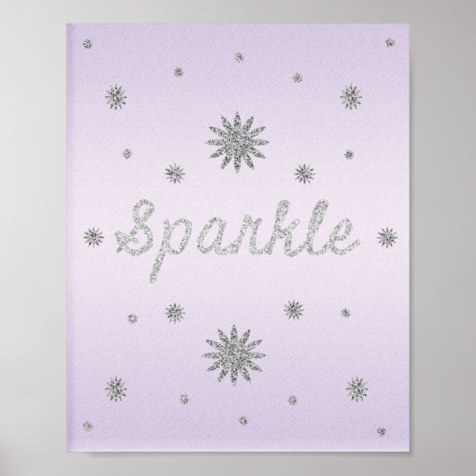 Lila mit Silver Glitzer Poster (Vorne)
