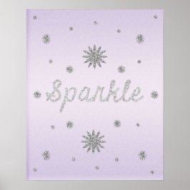 Lila mit Silver Glitzer Poster