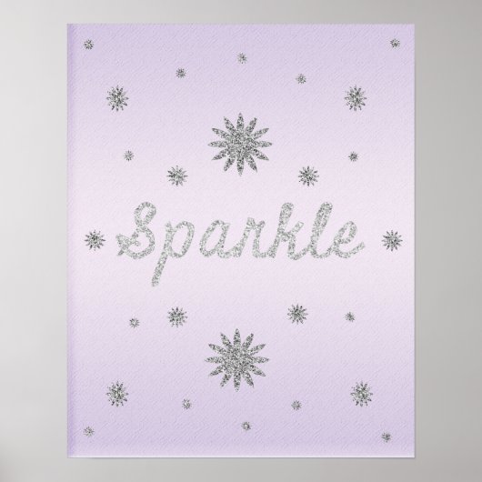 Lila mit Silver Glitzer Poster (Vorne)
