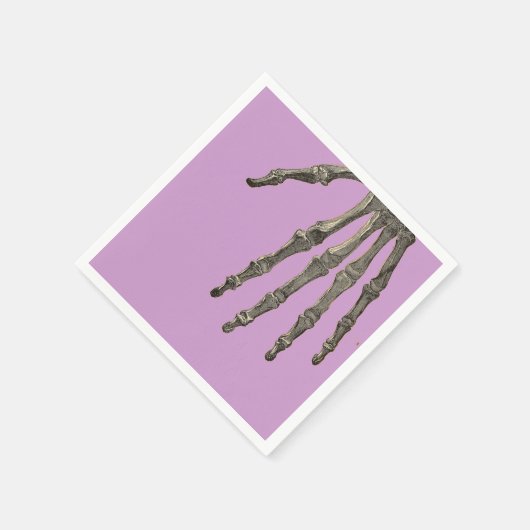 Lila mit SkeletthandHalloween Serviette (Ecke)