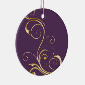 Lila mit Verzierten Gold Wirbel Weihnachtsschmuck (Rechts)