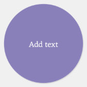 Lila mit Vorlage mit weißem Text Runder Aufkleber (Vorderseite)
