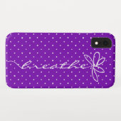 lila mit weißen Polka-Punkten atmen Case-Mate iPhone Hülle (Rückseite (Horizontal))