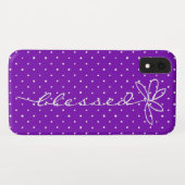 lila mit weißen Polka-Punkten gesegnet Case-Mate iPhone Hülle (Rückseite (Horizontal))