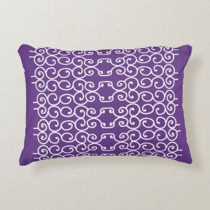 Lila mit weißen Rollen Dekokissen