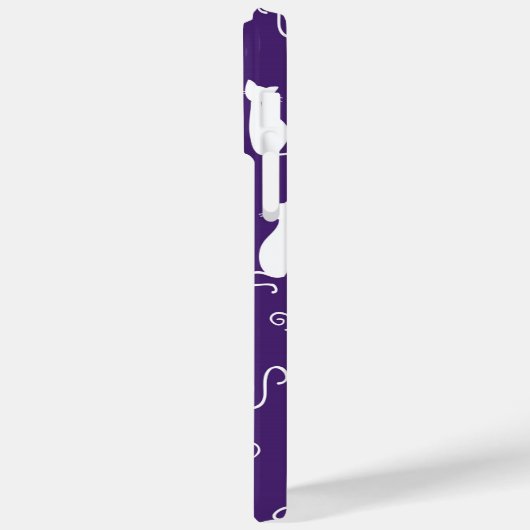 LILA MIT WEISSER SITZKATZMUSTER Case-Mate iPhone HÜLLE (Rückseite / Links)