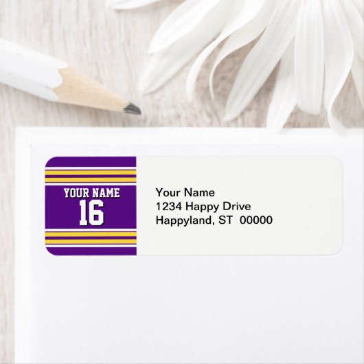 Lila mit Yellow White Stripes Team Jersey (Insitu)