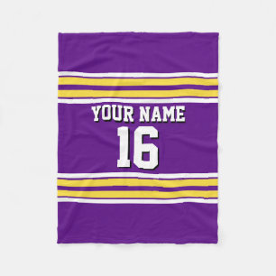 Lila mit Yellow White Stripes Team Jersey Fleecedecke