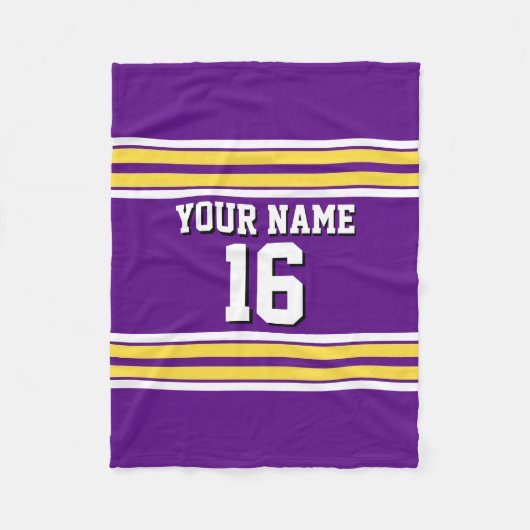 Lila mit Yellow White Stripes Team Jersey Fleecedecke (Vorderseite)