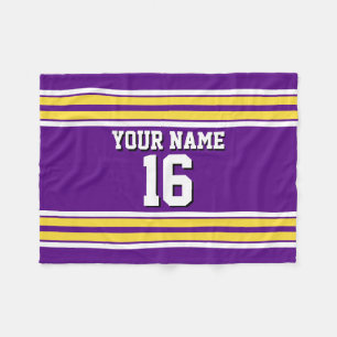 Lila mit Yellow White Stripes Team Jersey Fleecedecke