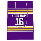 Lila mit Yellow White Stripes Team Jersey Mittlere Geschenktüte (Rückseite)