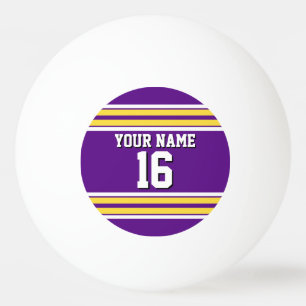 Lila mit Yellow White Stripes Team Jersey Tischtennisball