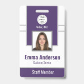 Lila | Mitarbeiter-Foto-ID Unternehmenssicherheit Ausweis (Front)