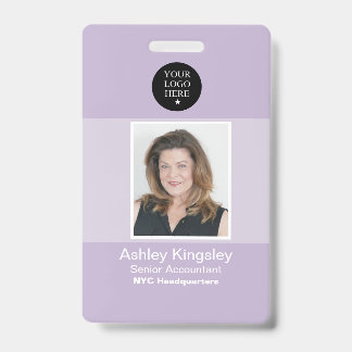 Lila Mitarbeiter-Fotobadge Unternehmenssicherheit Ausweis
