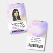 Lila Mitarbeiter-ID des benutzerdefinierten Untern Ausweis (Vorder- & Rückseite)