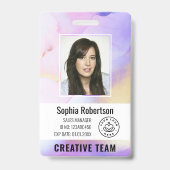 Lila Mitarbeiter-ID des benutzerdefinierten Untern Ausweis (Vorderseite)