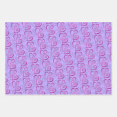 Lila, miteinander verbundene Herz-Muster-Papierblä Geschenkpapier Set (Vorderseite 2)