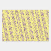 Lila, miteinander verbundene Herz-Muster-Papierblä Geschenkpapier Set (Vorderseite)