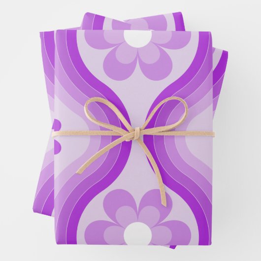 Lila Mittelalter Modernes Rainbow Retro Geschenkpapier Set (Beispiel)