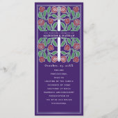 Lila mittelalterliche Blumen-Schwert-Hochzeit köni Programm (Vorderseite)