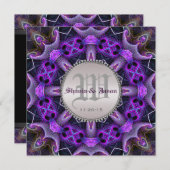 Lila Mittelalterliche Gotische Hochzeit Einladung (Vorne/Hinten)