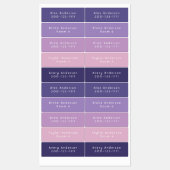 Lila mittelwasserdichte Adhesive Kid's Labels Etiketten (Blatt)