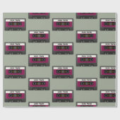 Lila Mix-Tape - 80er und 90er Retro  Geschenk Geschenkpapier (Flach)