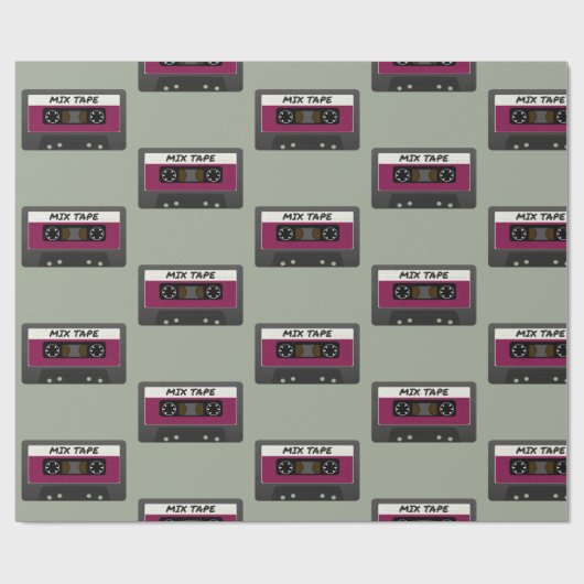 Lila Mix-Tape - 80er und 90er Retro Geschenk Geschenkpapier (Flach)