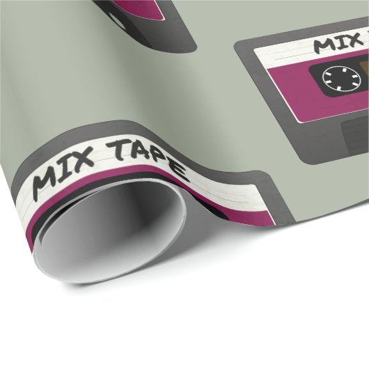 Lila Mix-Tape - 80er und 90er Retro  Geschenk Geschenkpapier (Rolleneckpunkt)