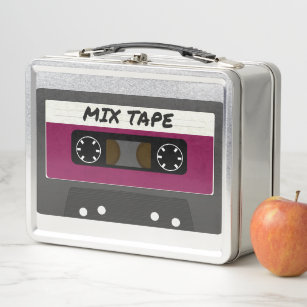 Lila Mix-Tape - 80er und 90er Retro  Geschenk Metall Brotdose
