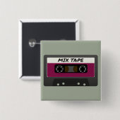 Lila Mix-Tape - 80er und Retro-Inspiriert Geschenk Button (Vorne & Hinten)