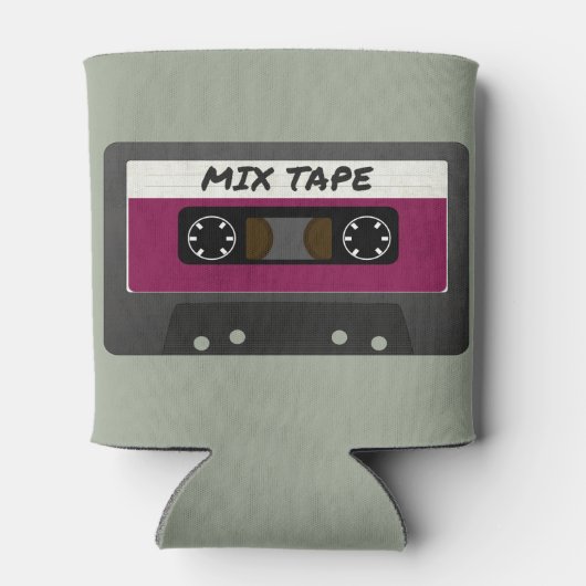 Lila Mix-Tape - 80er und Retro-Inspiriert Geschenk Dosenkühler (Rückseite)