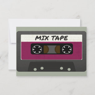 Lila Mix-Tape - 80er und Retro-Inspiriert Geschenk Einladung