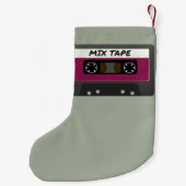 Lila Mix-Tape - 80er und Retro-Inspiriert Geschenk Kleiner Weihnachtsstrumpf (Rückseite)