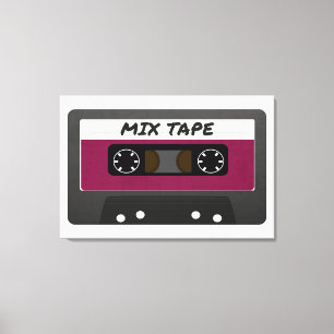 Lila Mix-Tape - 80er und Retro-Inspiriert Geschenk Leinwanddruck