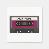 Lila Mix-Tape - 80er und Retro-Inspiriert Geschenk Serviette (Vorderseite)