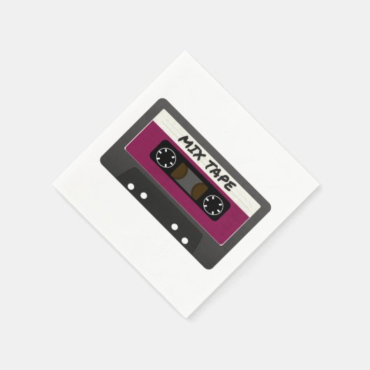 Lila Mix-Tape - 80er und Retro-Inspiriert Geschenk Serviette (Ecke)