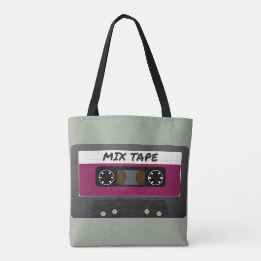 Lila Mix-Tape - 80er und Retro-Inspiriert Geschenk Tasche (Rückseite)
