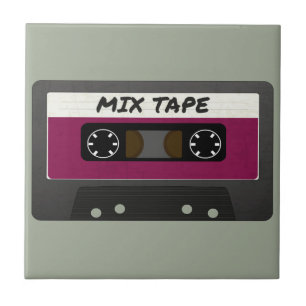 Lila Mix-Tape - Retro-Geschenk im Stil der 80er un Fliese
