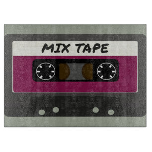 Lila Mix-Tape - Retro-Geschenk im Stil der 80er un Schneidebrett