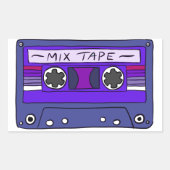 Lila Mix-Tape-Sticker Rechteckiger Aufkleber (Vorderseite)