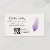 Lila mobiles Notar QR Code Lilac Foto Visitenkarte (Rückseite)